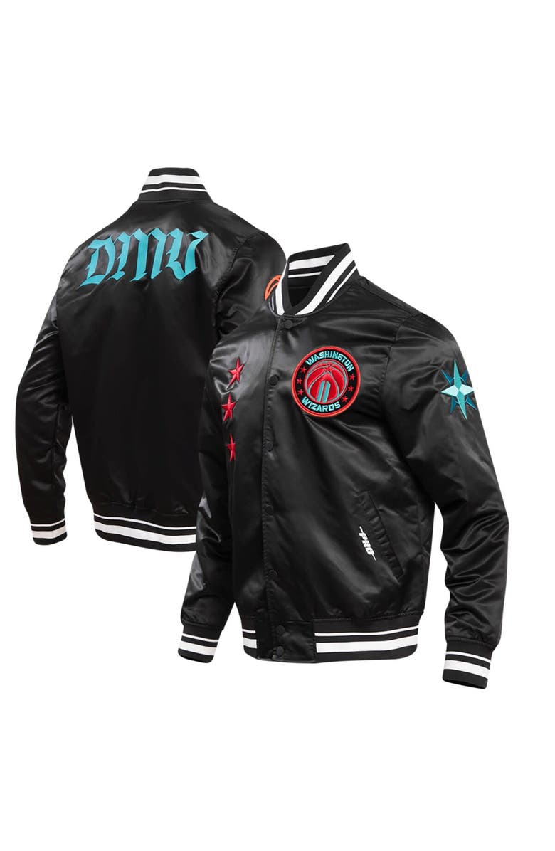 PRO STANDARD Men's Pro Standard Black Washington Wizards 2023/24 City Edition Satin Full-Snap Jacket, Main, color, 