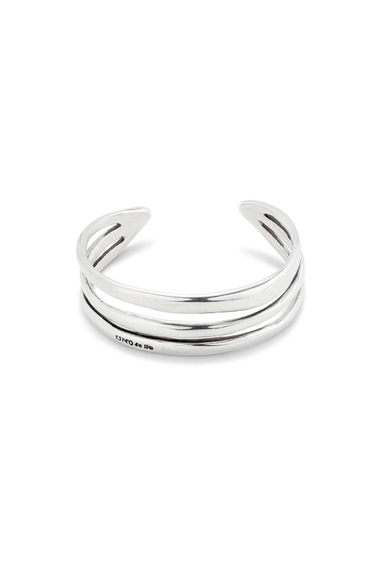 Sterling Silver-Plated Bracelet with 2 Grey, 1 White and 1 Pink Crystal, Main, color, Silver