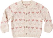 QUINCY MAE Hearts Cotton Cardigan