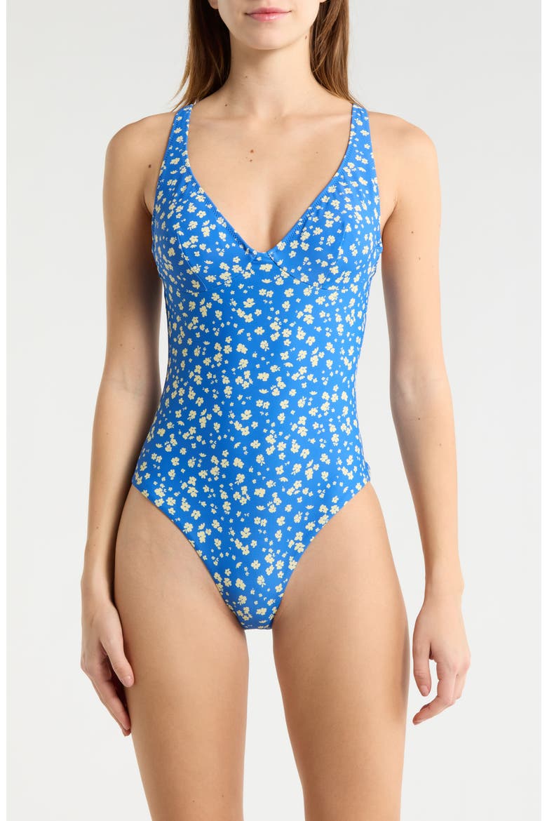 Surf Side Good One-Piece Swimsuit, Main, color, BLUE
