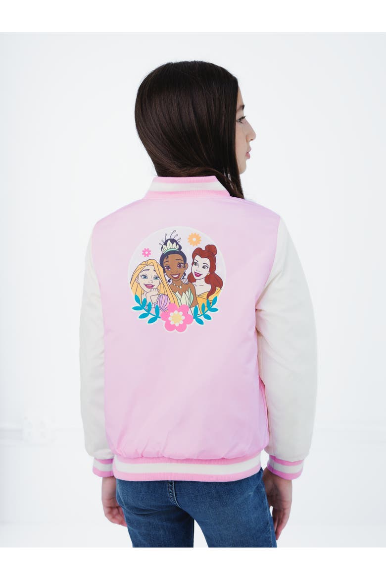 Princess Varsity Bomber Jacket, Main, color, Pastel Pink Princess
