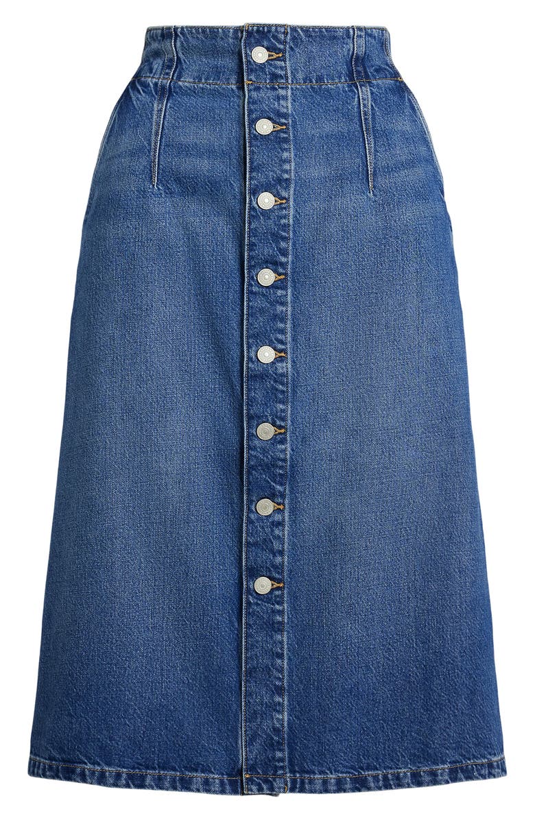 Polo Ralph Lauren Button Front A-Line Denim Midi Skirt | Nordstrom