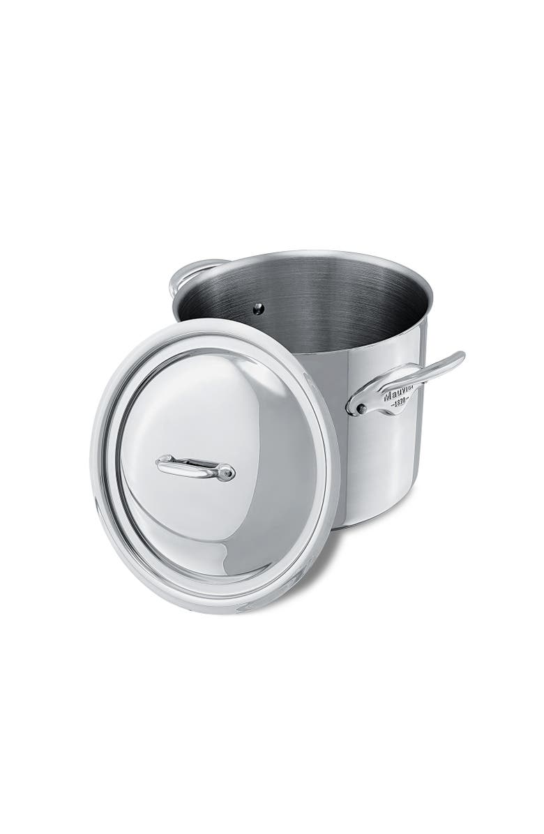 Mauviel M'Cook 9.1 qt. Ferritic Steel Magnetic Stock Pot with Lid, Alternate, color, Silver