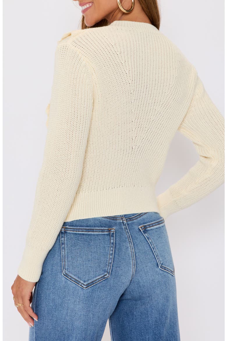 Sable Ruffle Crewneck Sweater, Alternate, color, YELLOW