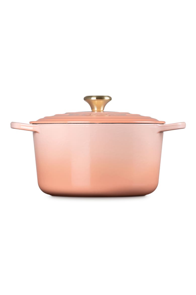 Signature 6.5-Quart Round Enamel Cast Iron Dutch Oven, Alternate, color, PECHE