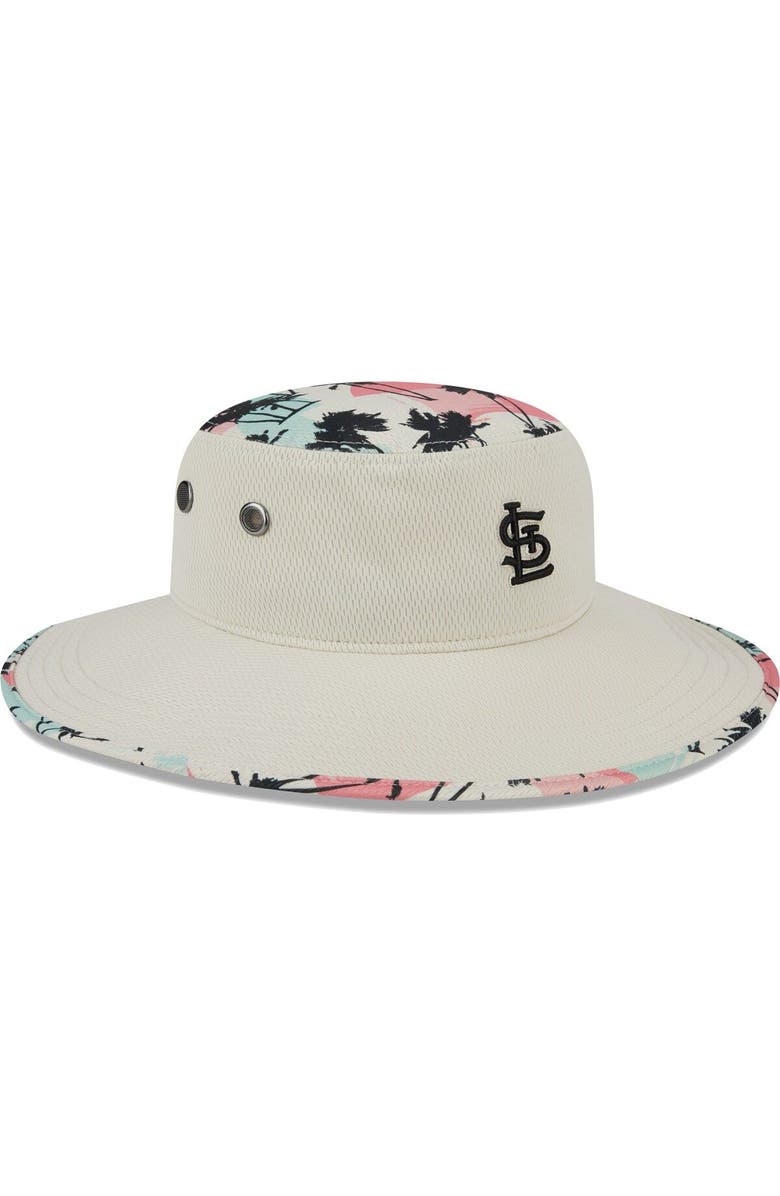 New Era Men's New Era Natural St. Louis Cardinals Retro Beachin' Bucket Hat, Alternate, color, 