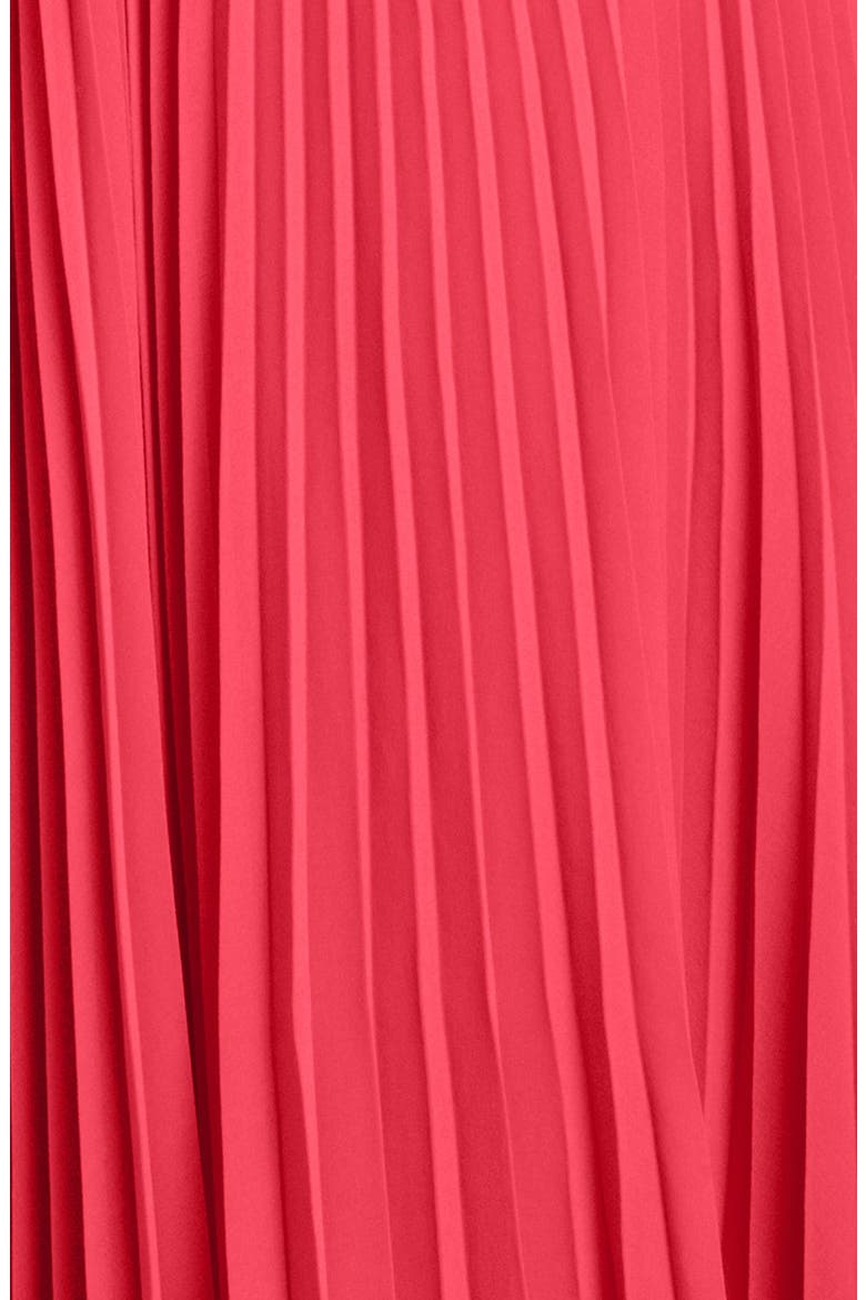 Pleated Chiffon Maxi Dress, Alternate, color, CHERRY