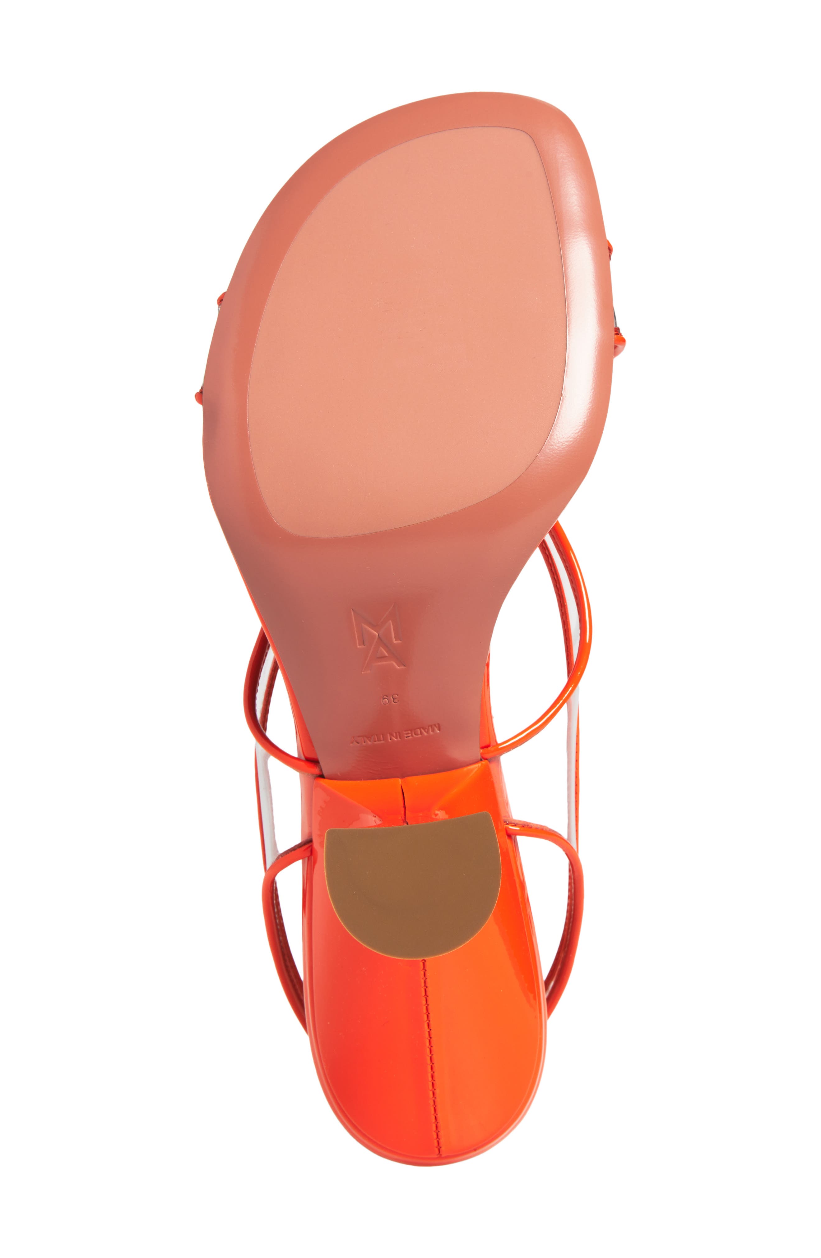 Amina Muaddi Lena Slingback Sandal, Alternate, color, Patent Orange/ Transparent
