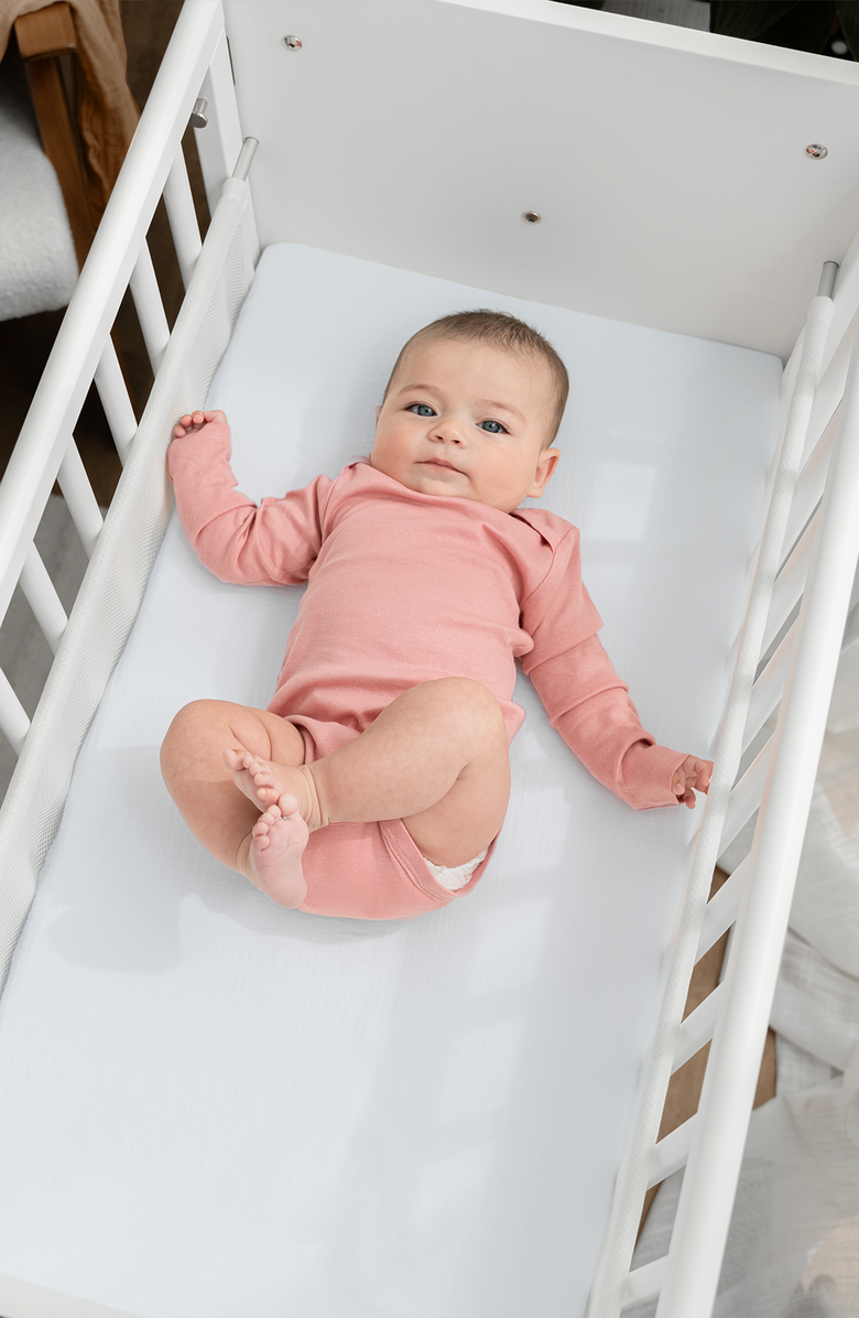 Comfy Cubs Muslin Fitted Bassinet Crib Sheet, Alternate, color, White