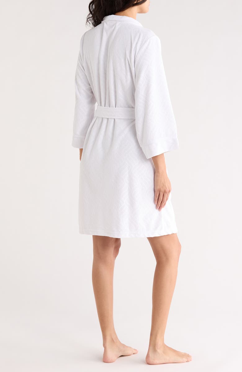 JACLYN Embossed Honey Knit Robe, Alternate, color, Geo Wave Emboss