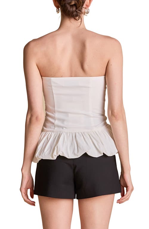 Shop Endless Rose Strapless Bubble Hem Peplum Top