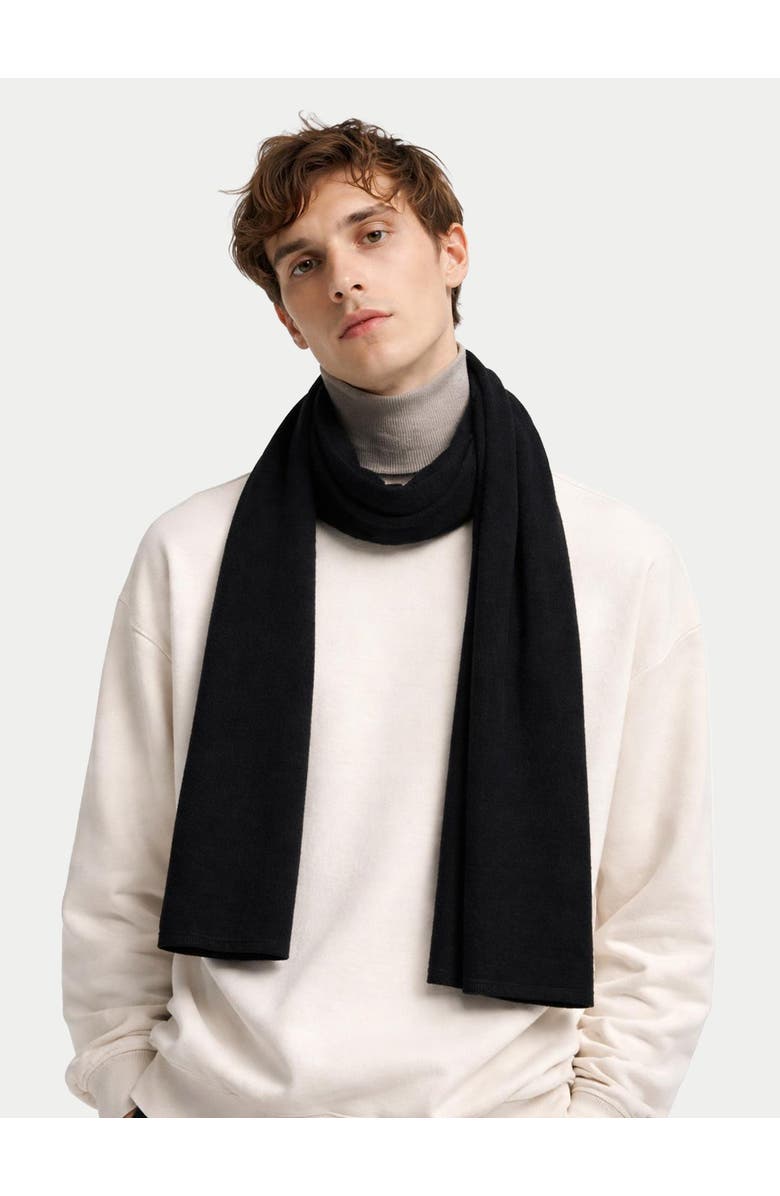 GOBI Mongolian Cashmere Cashmere Jersey Knit scarf, Alternate, color, Black