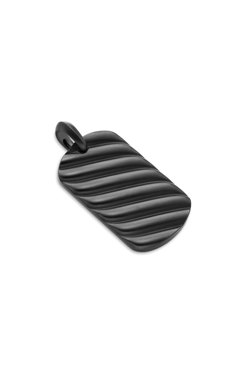 David Yurman Men's Sculpted Cable Dog Tag Pendant, Main, color, Black Titanium