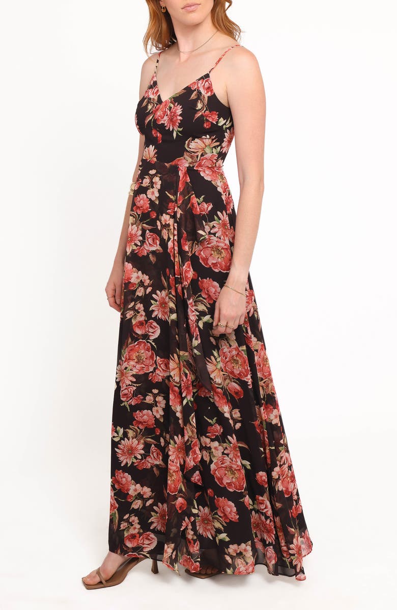 Petal & Pup Naver Floral Print Sleeveless Maxi Dress, Alternate, color, Black Floral