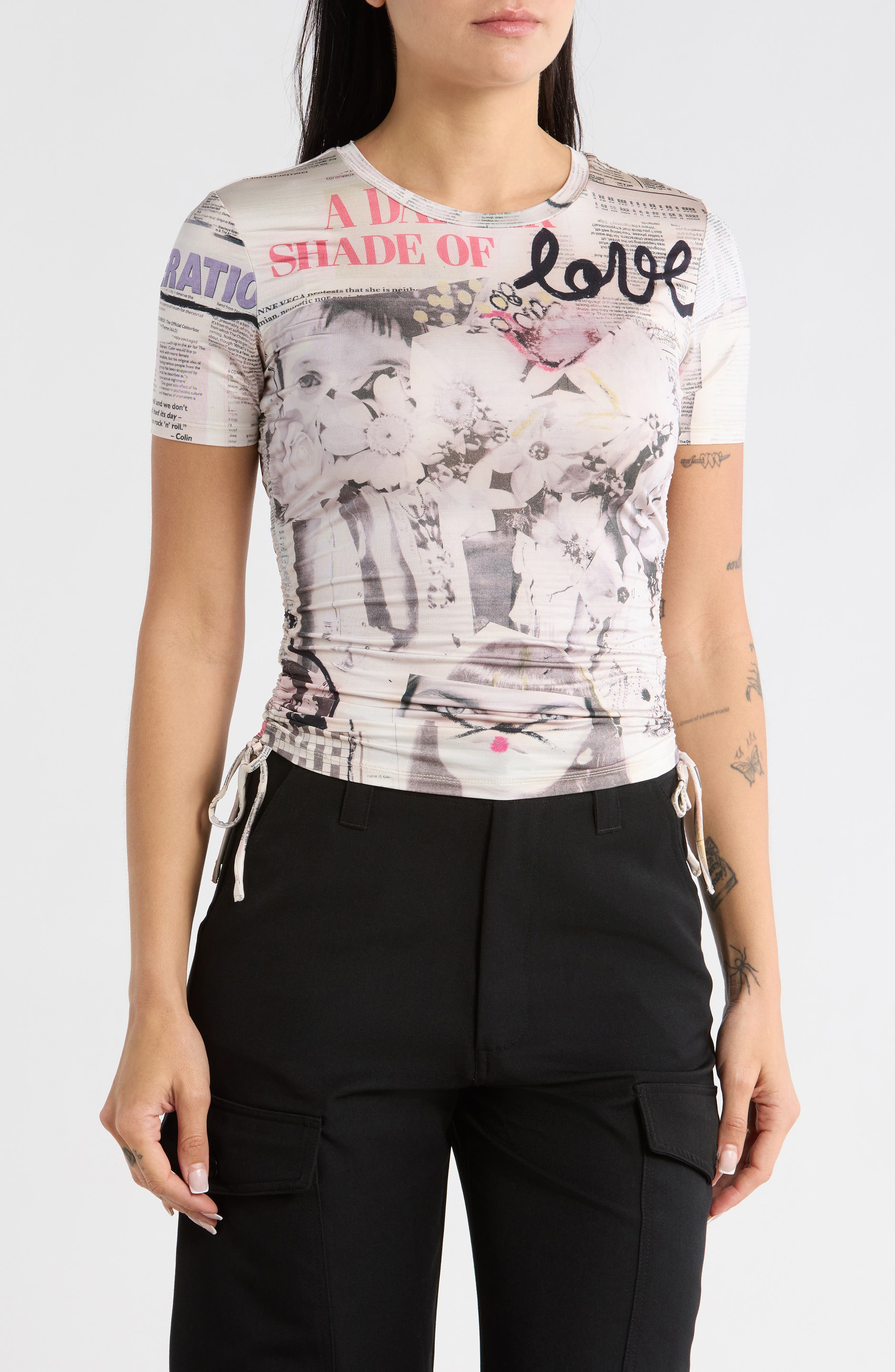 Desigual Graphic Side Tie T-Shirt