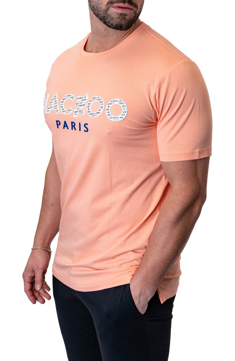 Maceoo Icon Paechpink Logo Appliqué Stretch Cotton T-Shirt, Alternate, color, Pink