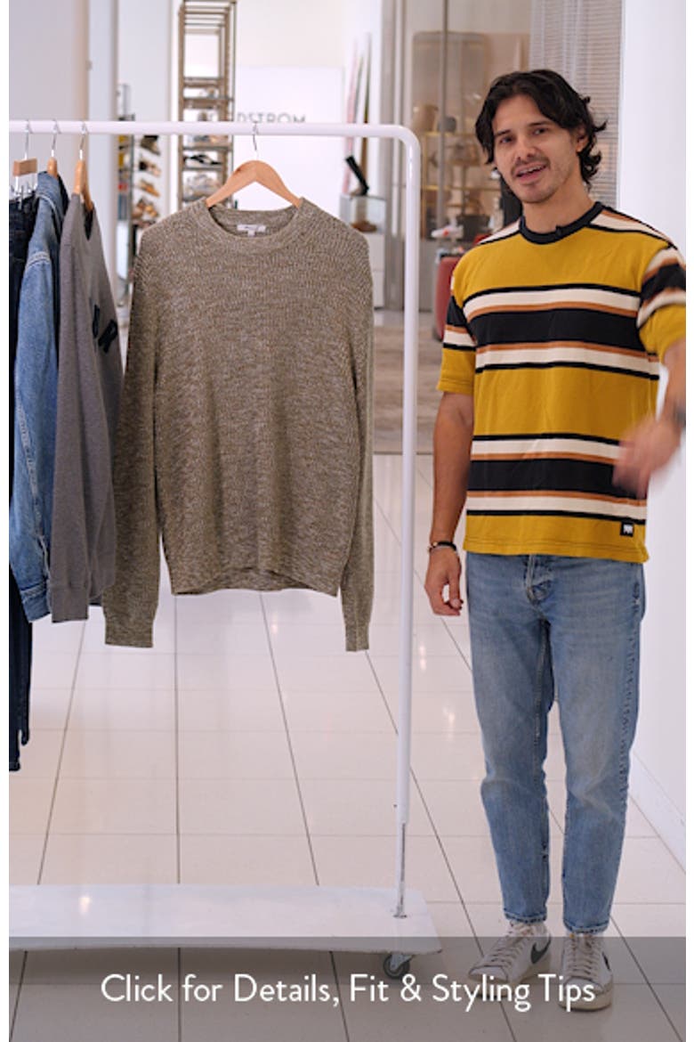 Marled Cotton Shaker Stitch Crewneck Sweater video