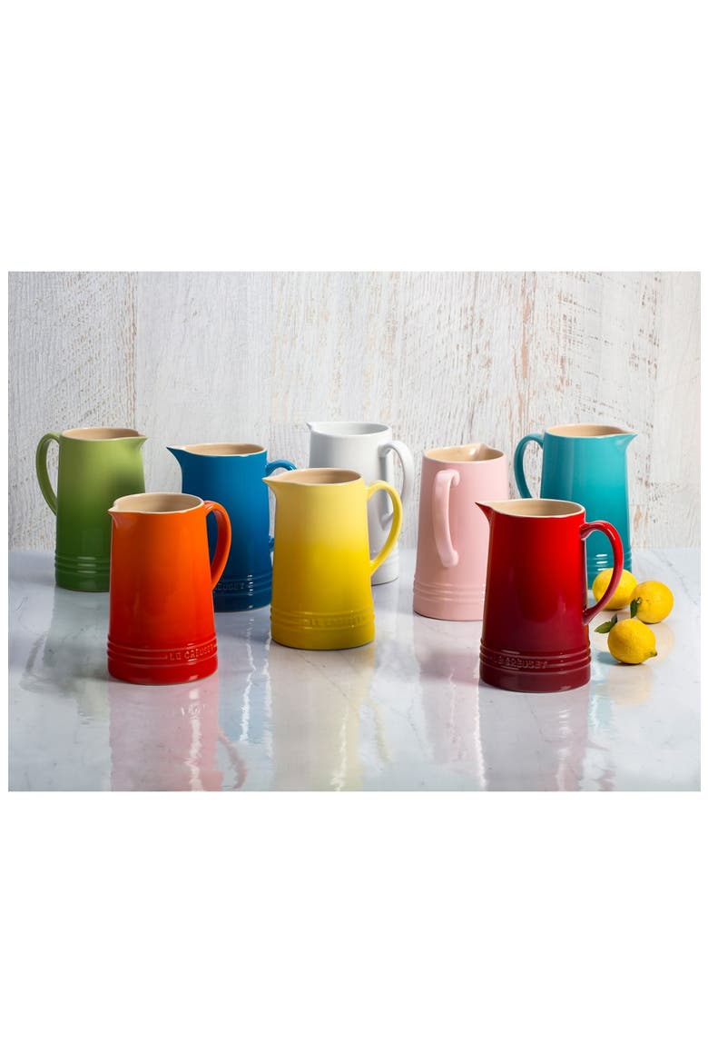 Glazed Stoneware 1 2/3 Quart Pitcher, Alternate, color, WHITE