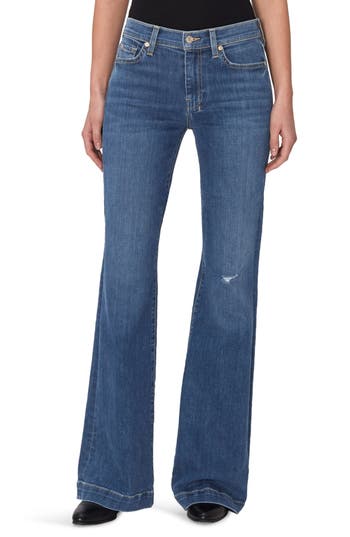 7 For All Mankind Dojo Flare Leg Jeans In Blue