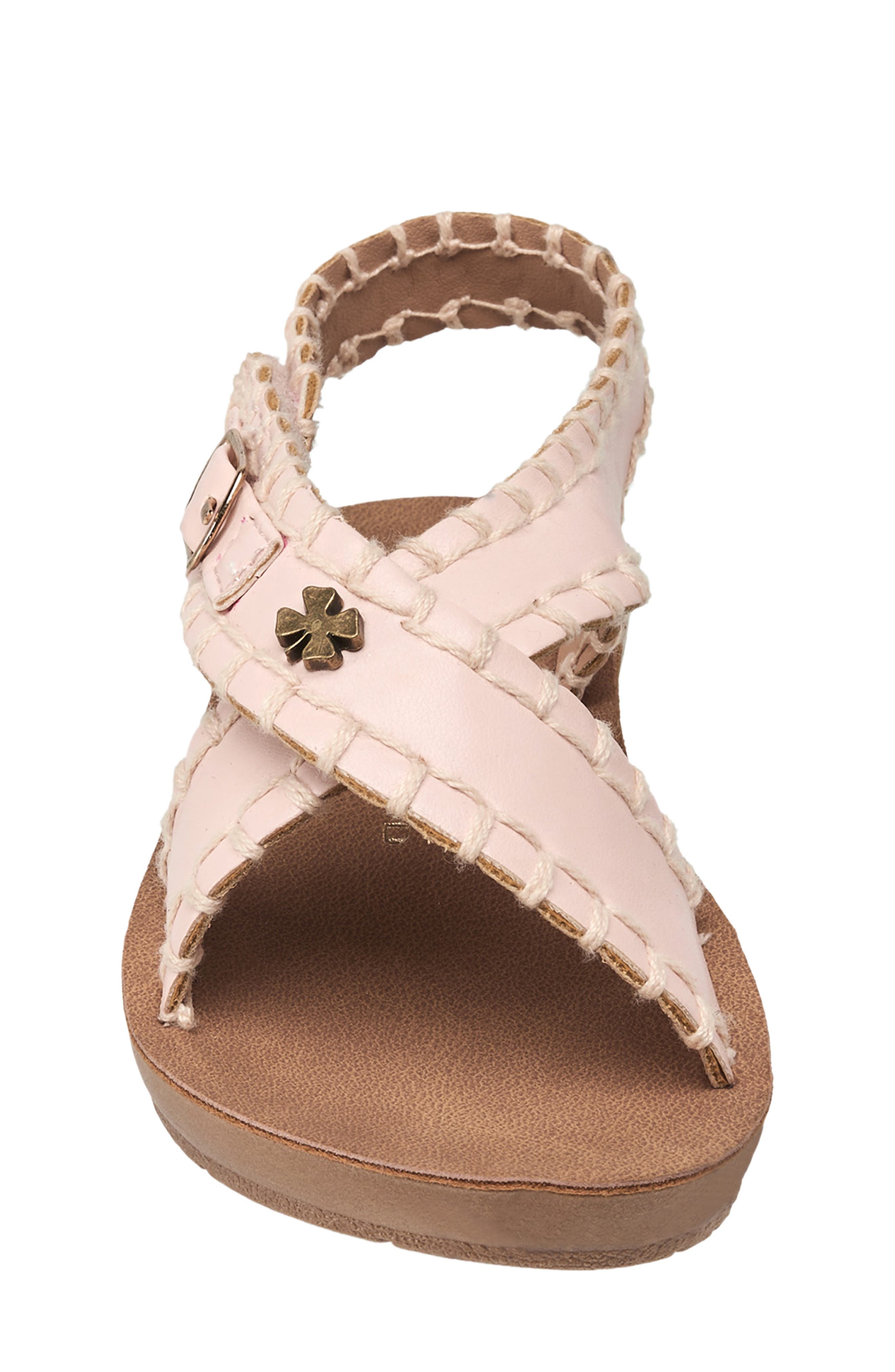 Lucky Brand Kids' Whipstitch Crossover Sandal, Alternate, color, Blush