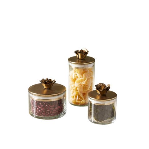 Rose Botanical Canister - Set of 3