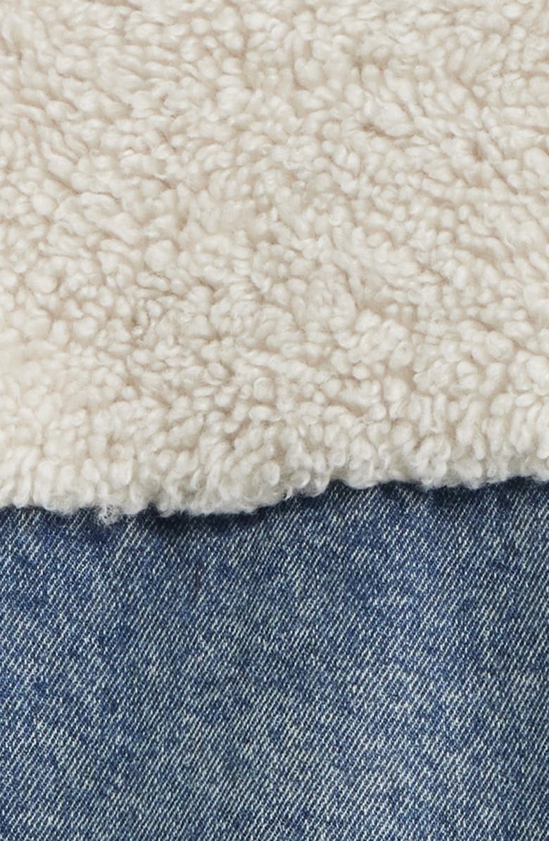 Thread & Supply Denim & Faux Shearling Trucker Jacket, Alternate, color,