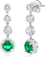 SIMONA Lab Grown Diamond & Emerald Drop Earrings