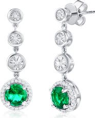 SIMONA Lab Grown Diamond & Emerald Drop Earrings