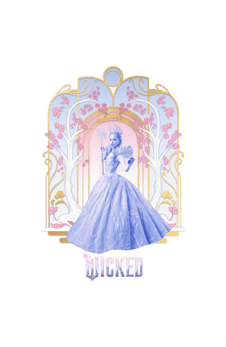 Wicked: For Good Girl's Wicked For Good Glinda Flowers and Trees Graphic T-Shirt, Alternate, color, White