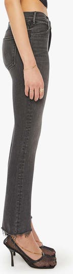 The Hustler High Waist Fray Hem Ankle Bootcut Jeans
