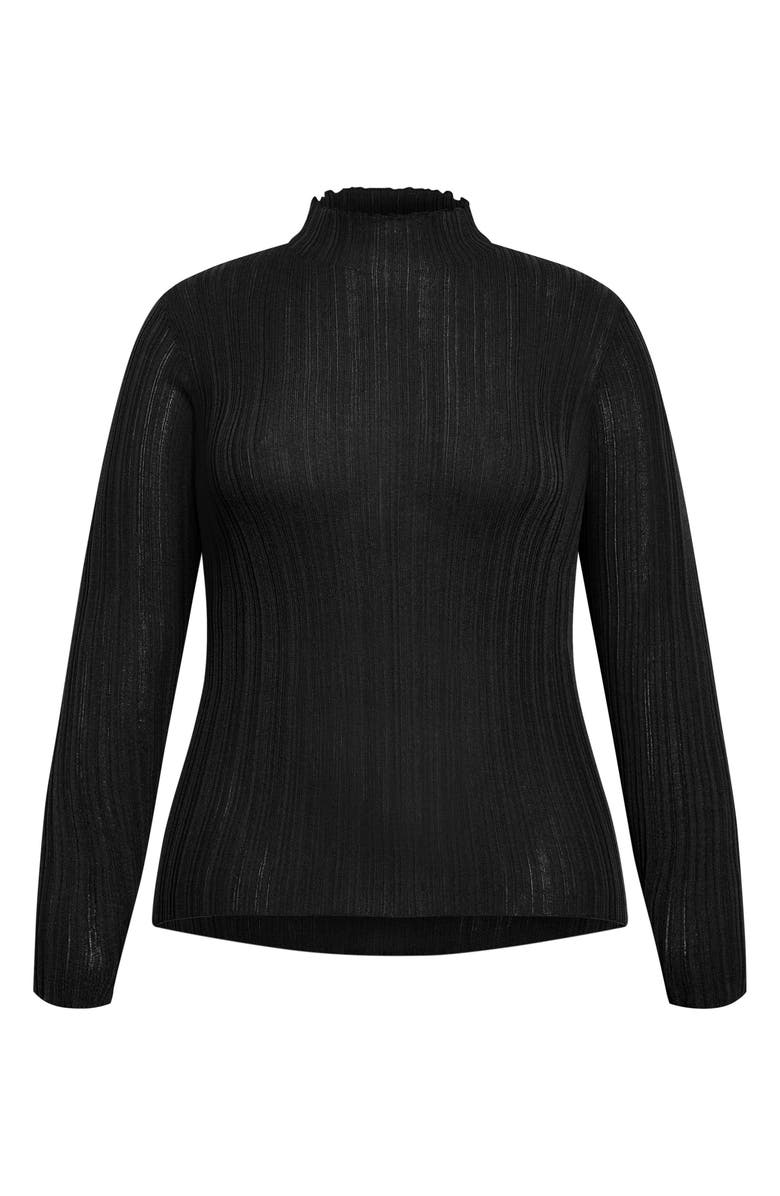 City Chic Crinkle Mock Neck Sweater, Alternate, color, 