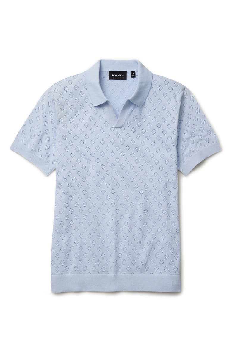 Bonobos Johnny Collar Pointelle Knit Polo, Alternate, color, Baby Blue