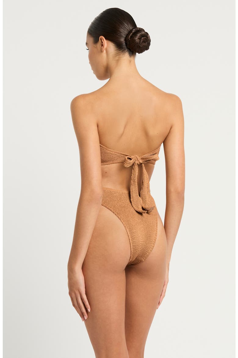 Blake Ring Tie Back Bikini Top, Alternate, color, GOLDEN SHIMMER