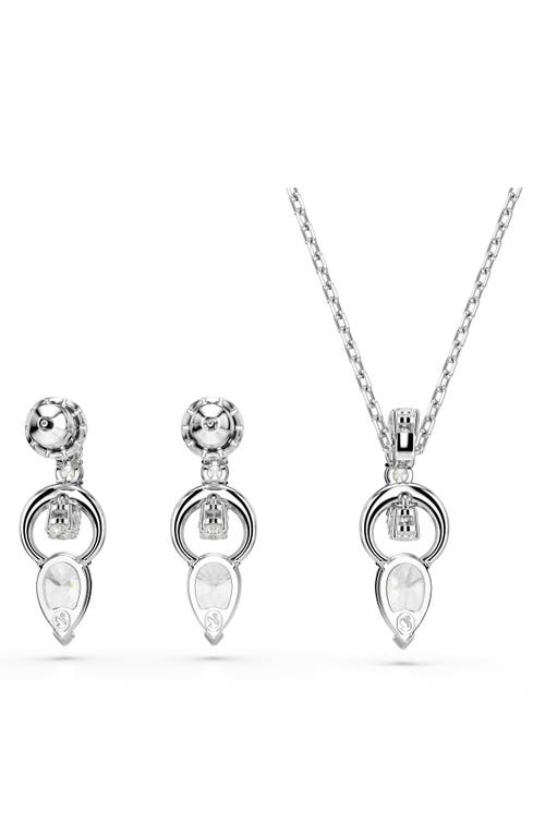 Swarovski Mesmera Pear Cut Earring And Necklace Set In Metallic