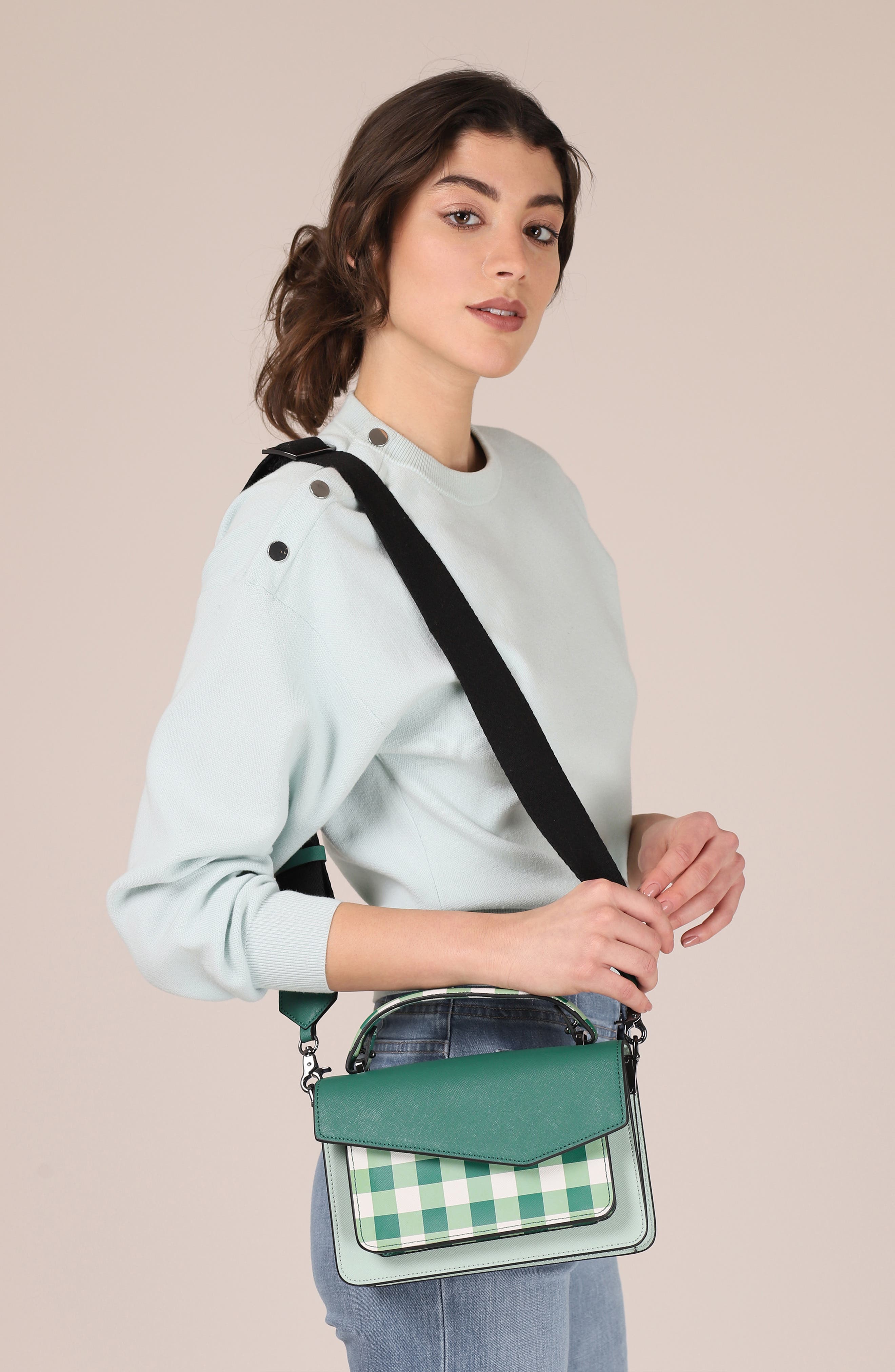 Cobble Hill Leather Crossbody Bag, Alternate, color, IVY GINGHAM