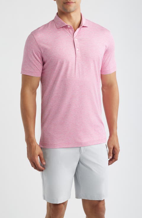 Michael Stripe Performance Golf Polo