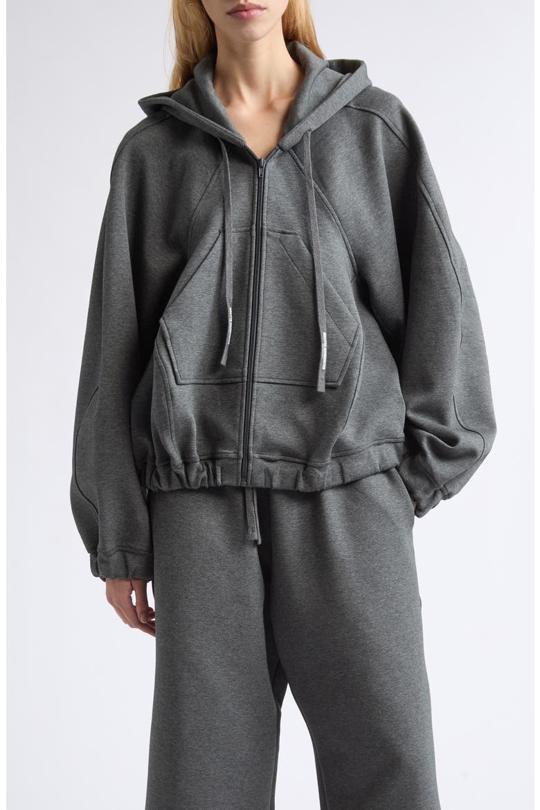 Ball Double Face Jersey Zip Hoodie, Main, color, GREY MELANGE