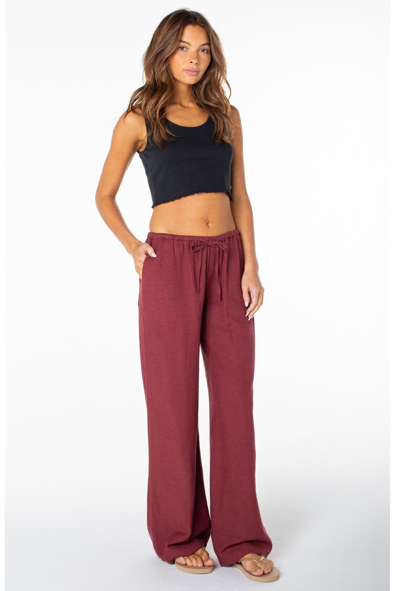 Iyla Wide Leg Drawstring Pants, Alternate, color, PORT