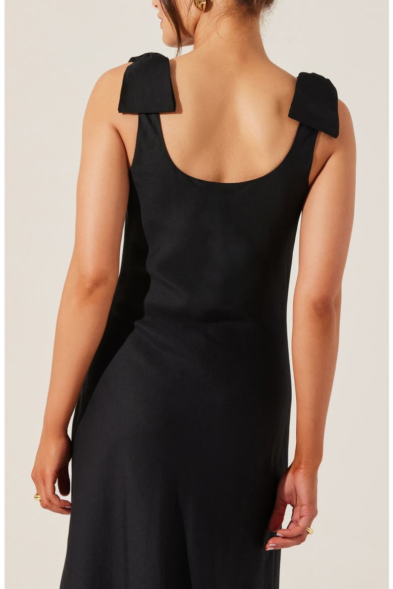 Kateleya Bow Strap Dress, Alternate, color, BLACK