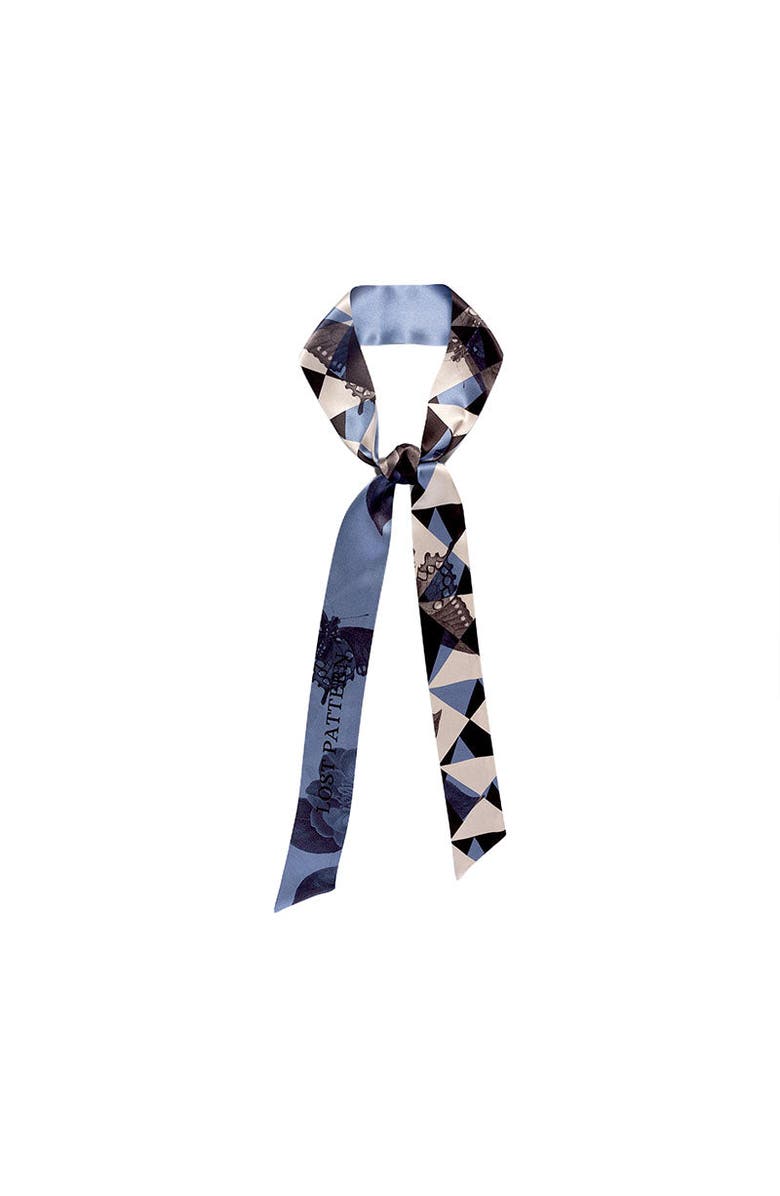 Lost Pattern "Prism" Silk Skinny Scarf, Main, color, Blue