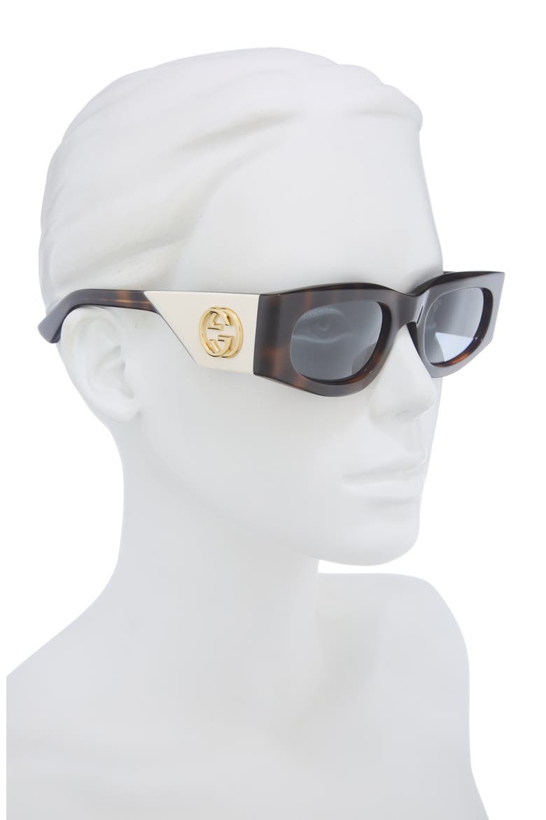 51mm Rectangle Sunglasses, Alternate, color, HAVANA HAVANA GREY