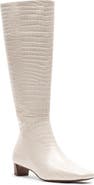 Frances Valentine Mackie Croc Embossed Leather Knee High Boot