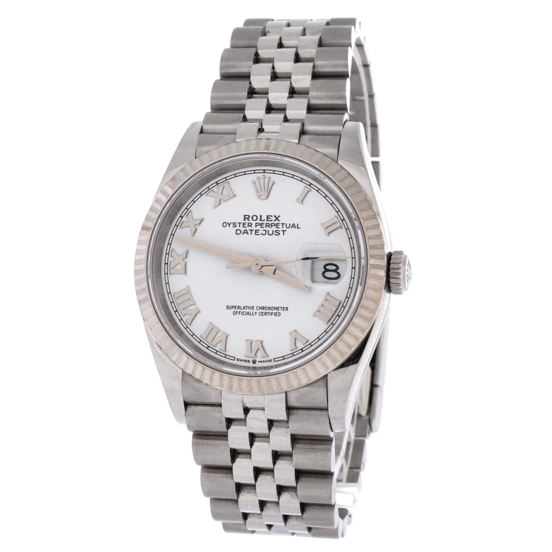 Oyster Perpetual Datejust Automatic Watch Stainless Steel and White Gold 36, Alternate, color, Metallic Silver