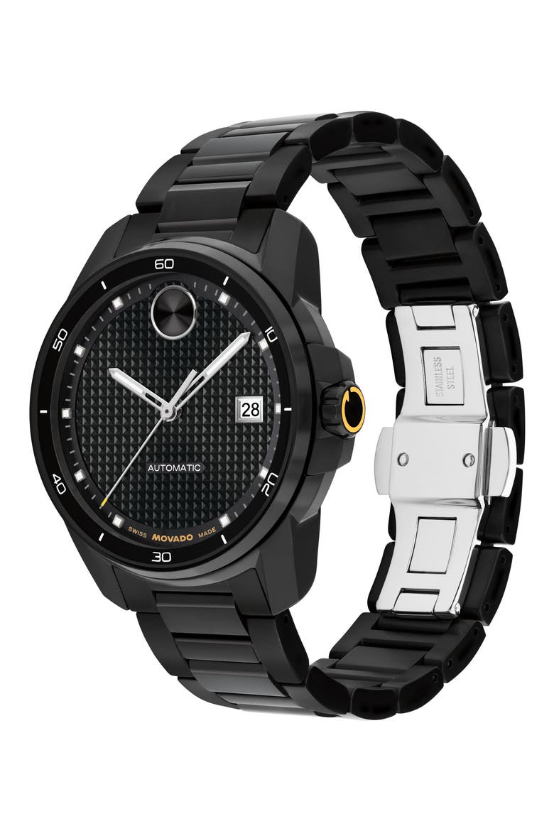 Bold Verso Automatic Bracelet Watch, 41mm, Alternate, color, BLACK
