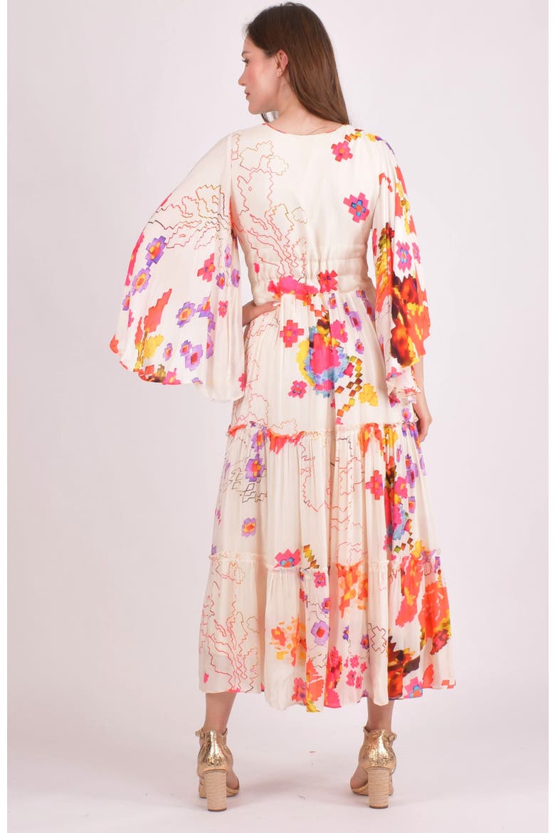 Grasie Floral Ruffle Chiffon Maxi Dress, Alternate, color, Off-White