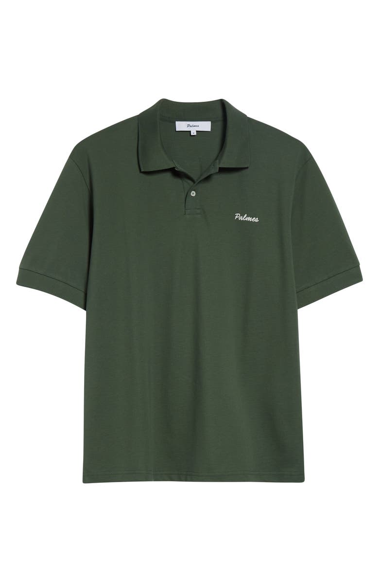 PALMES Logo Piqué Polo, Main, color, Dark Green