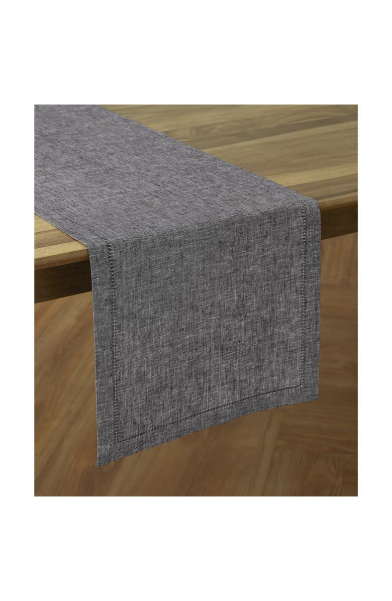 Solino Home Linen Table Runner - Milan, Alternate, color, Chambray Black