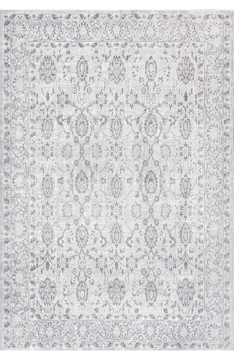JONATHAN Y Lotus Modern Persian Floral Area Rug, Main, color, Gray