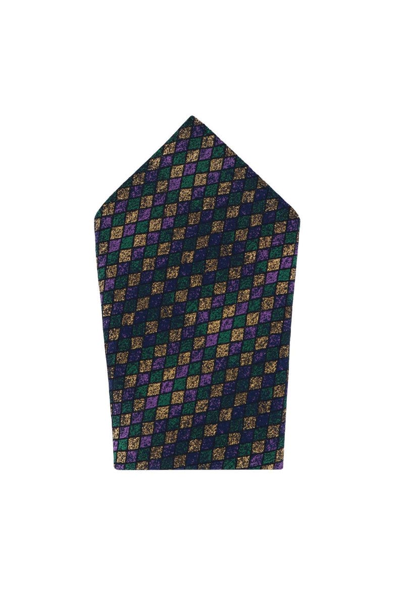 Carnival Diamond Multi-Colored Novelty Silk Pocket Square, Main, color, Multiple