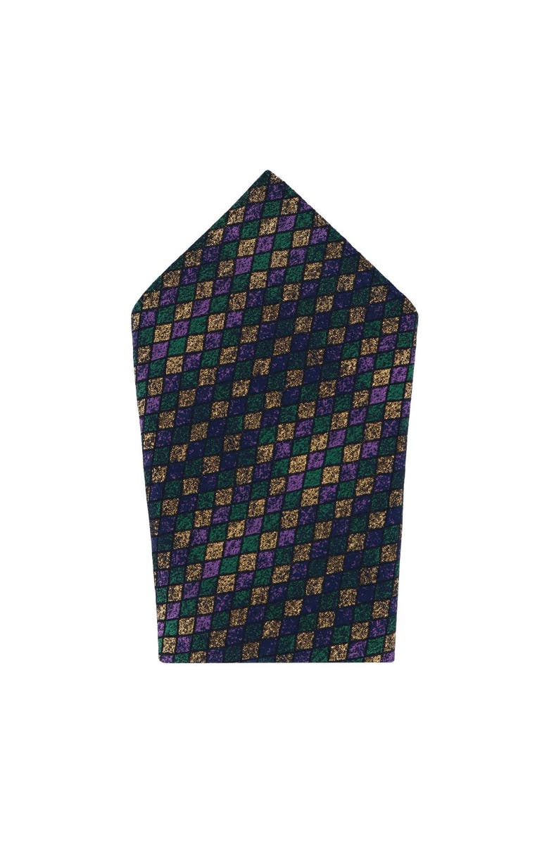 Trafalgar Carnival Diamond Multi-Colored Novelty Silk Pocket Square, Main, color, Multiple
